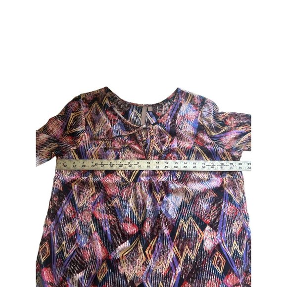 Brina & Em, Multicolored, 3/4 Sleeve Top With Front Tie, Size Medium - Picture 7 of 8